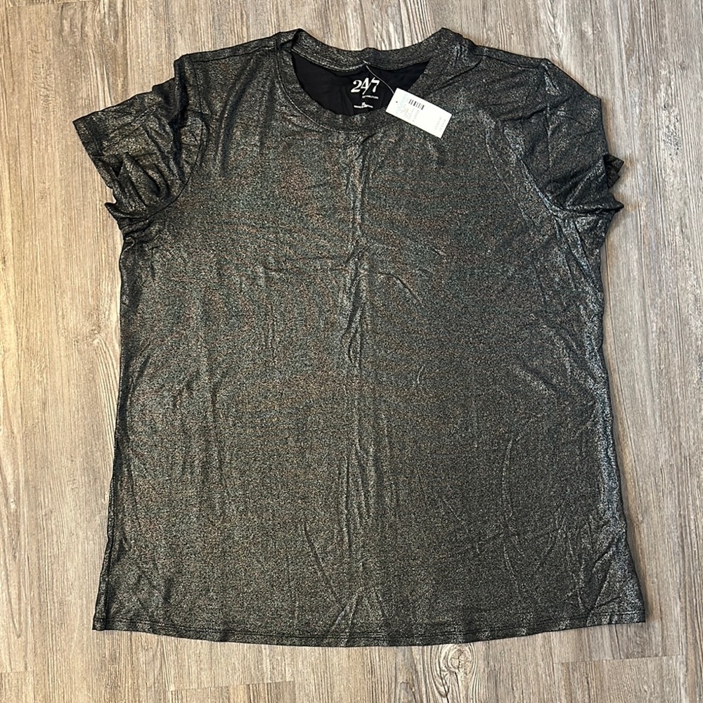 NWT Maurice’s Shimmer Black Top